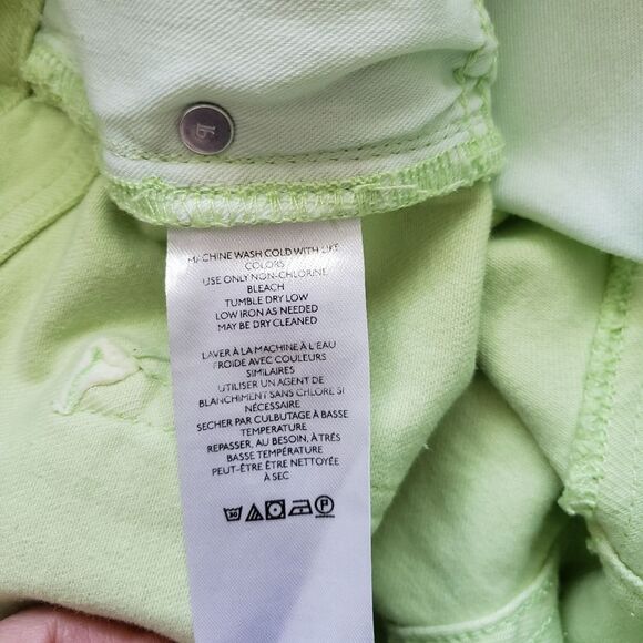 Pilcro The Yaya Mid-Rise Cropped Flare Jeans in Soft Aloe Green Women's Size 32 - Picture 12 of 13